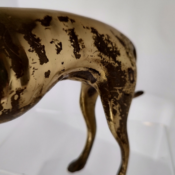 Vintage MCM Brass Greyhound Whippet Dog Figure - Picture 8 of 11